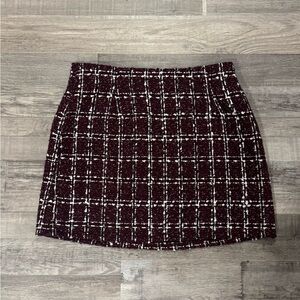 Ardene Red and White Mini Pencil Skirt
